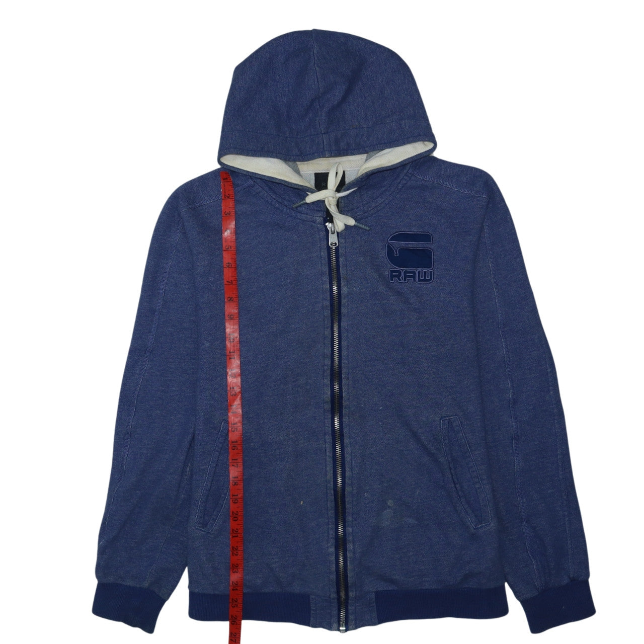 G-Star Men’s Blue Full Zip Hoodie XL RAW Correctline Logo Sweatshirt
