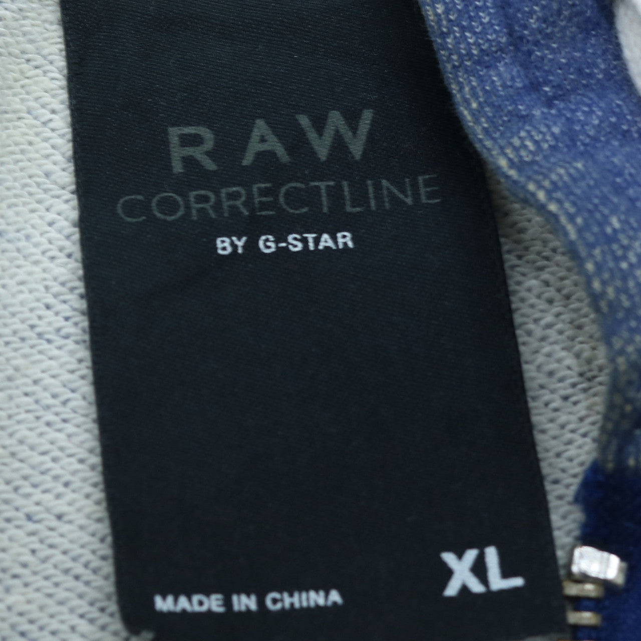 G-Star Men’s Blue Full Zip Hoodie XL RAW Correctline Logo Sweatshirt