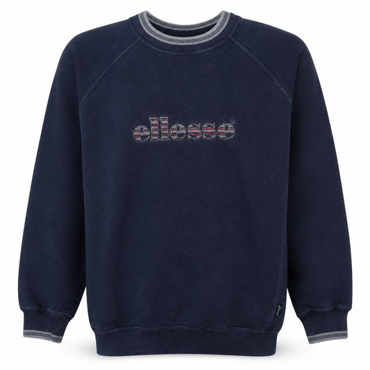Ellesse Men's Navy Blue Crew Neck Sweatshirt Size S Classic Pullover