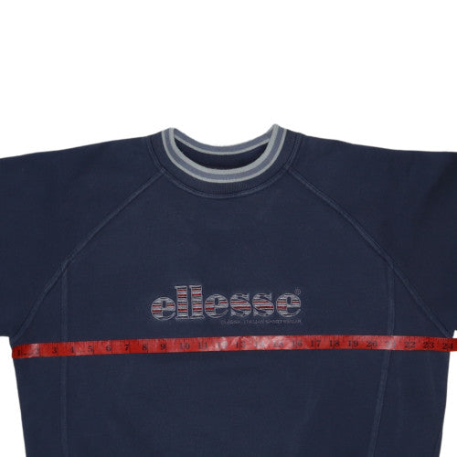 Ellesse Men's Navy Blue Crew Neck Sweatshirt Size S Classic Pullover