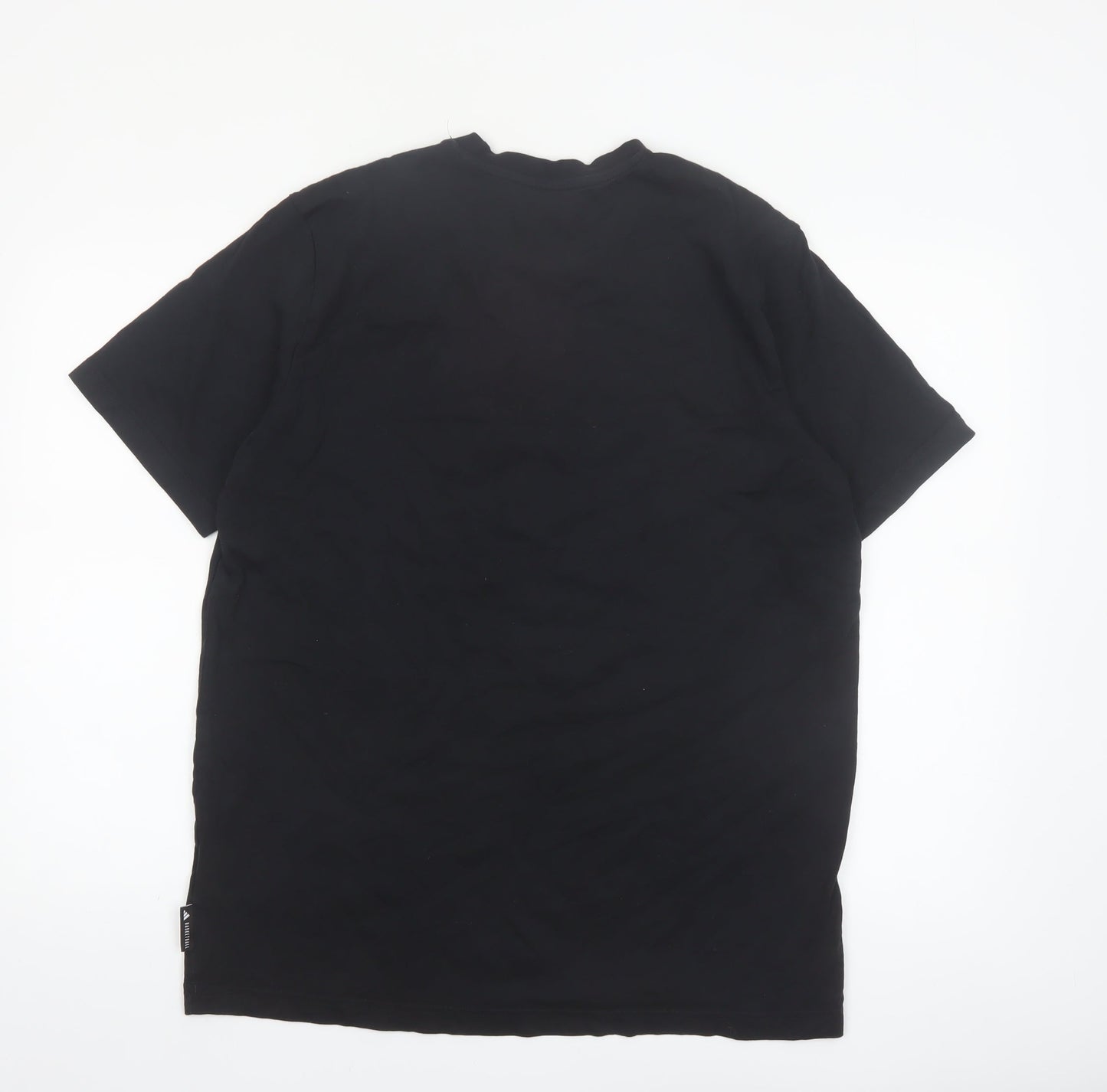 adidas Men Black Medium Graphic Sports T-Shirt Short Sleeve