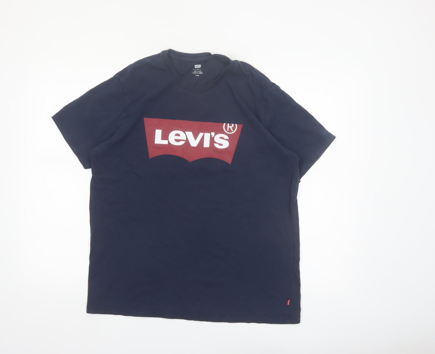 Levi's Men's Blue Logo Graphic T-Shirt Size L Cotton Crew Neck