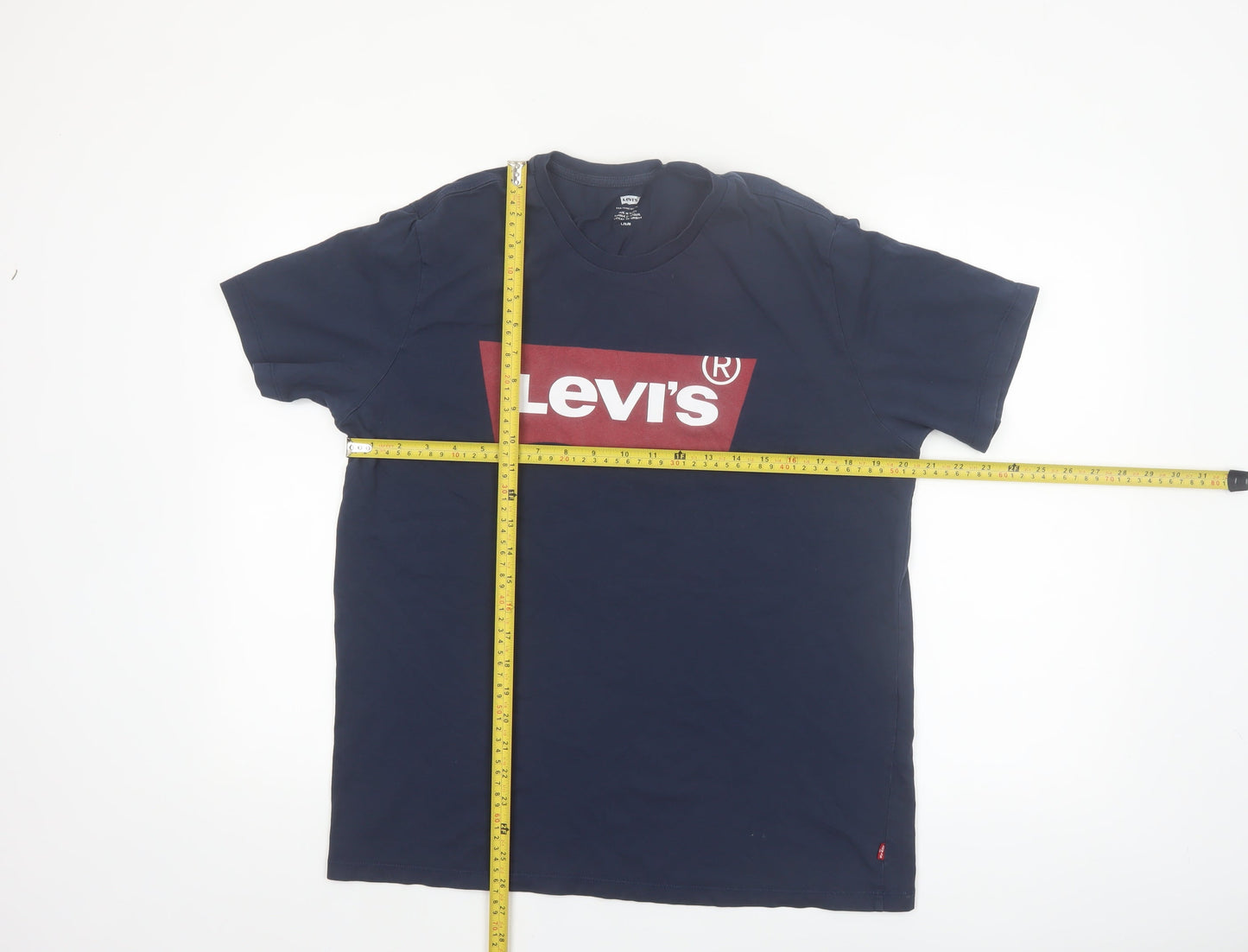 Levi's Men's Blue Logo Graphic T-Shirt Size L Cotton Crew Neck