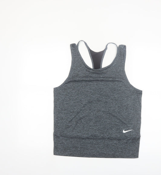 Nike Womens Grey Dri-FIT Racerback Gym Tank Top Size M
