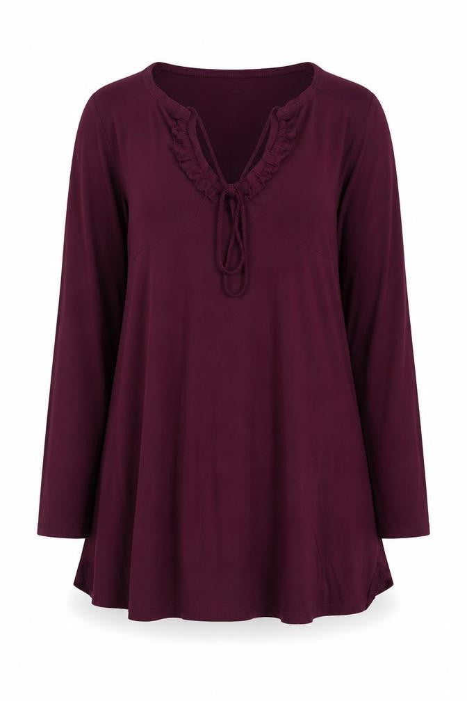 Yours Womens Plus Size 16 Purple Long Sleeve Tunic Blouse