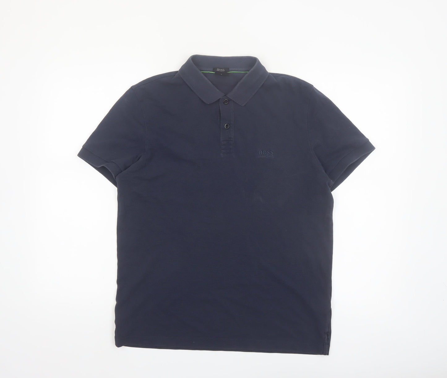 Hugo Boss Men's Blue Regular Fit Pima Cotton Polo Shirt M