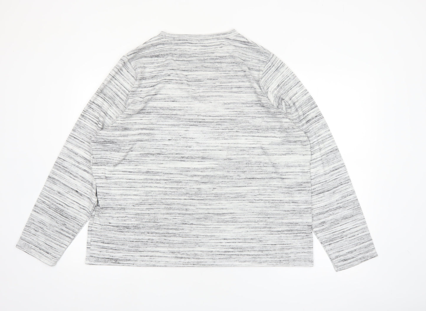 Marks and Spencer Women’s Grey Mix Long Sleeve Jersey Pyjama Top Size 22