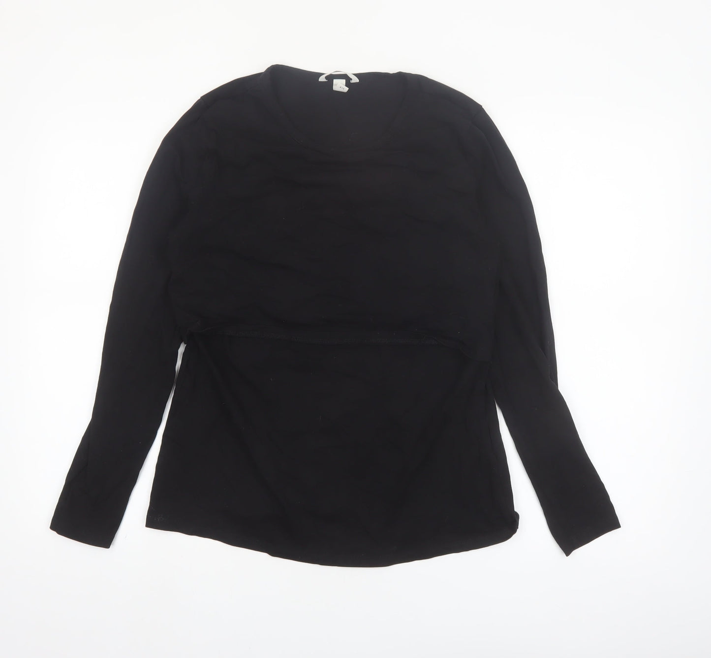 H&M MAMA Womens Black Long Sleeve Maternity Nursing Top L