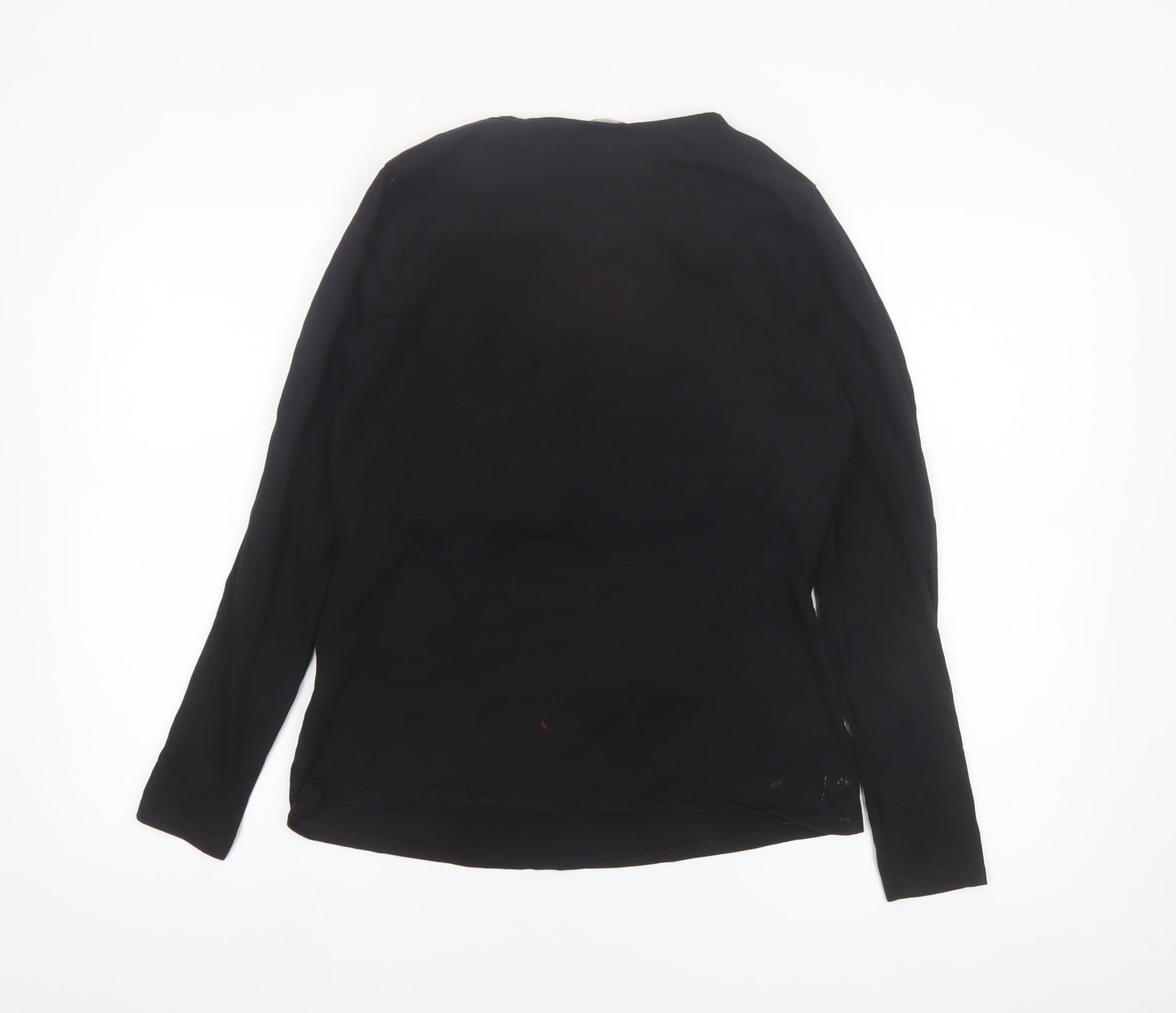 H&M MAMA Womens Black Long Sleeve Maternity Nursing Top L