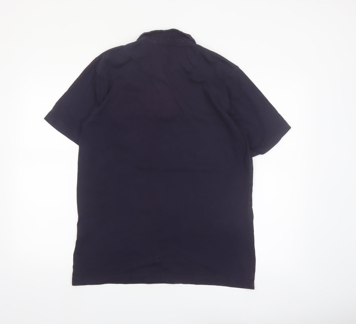 AFICCI Collezione Men's Blue Polo Shirt Medium Cotton