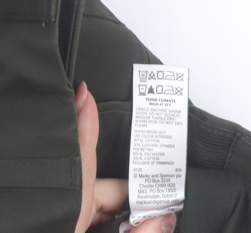 Marks and Spencer Men's Green Regular Fit Stretch Chino Trousers 40x29