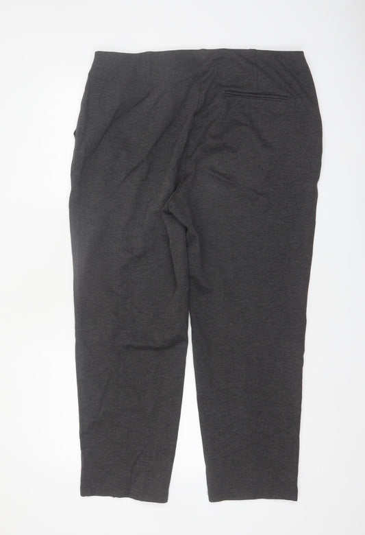 Marks and Spencer Women Grey Size 18 Straight Leg Trousers