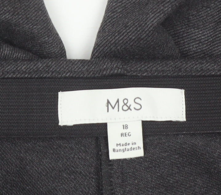 Marks and Spencer Women Grey Size 18 Straight Leg Trousers