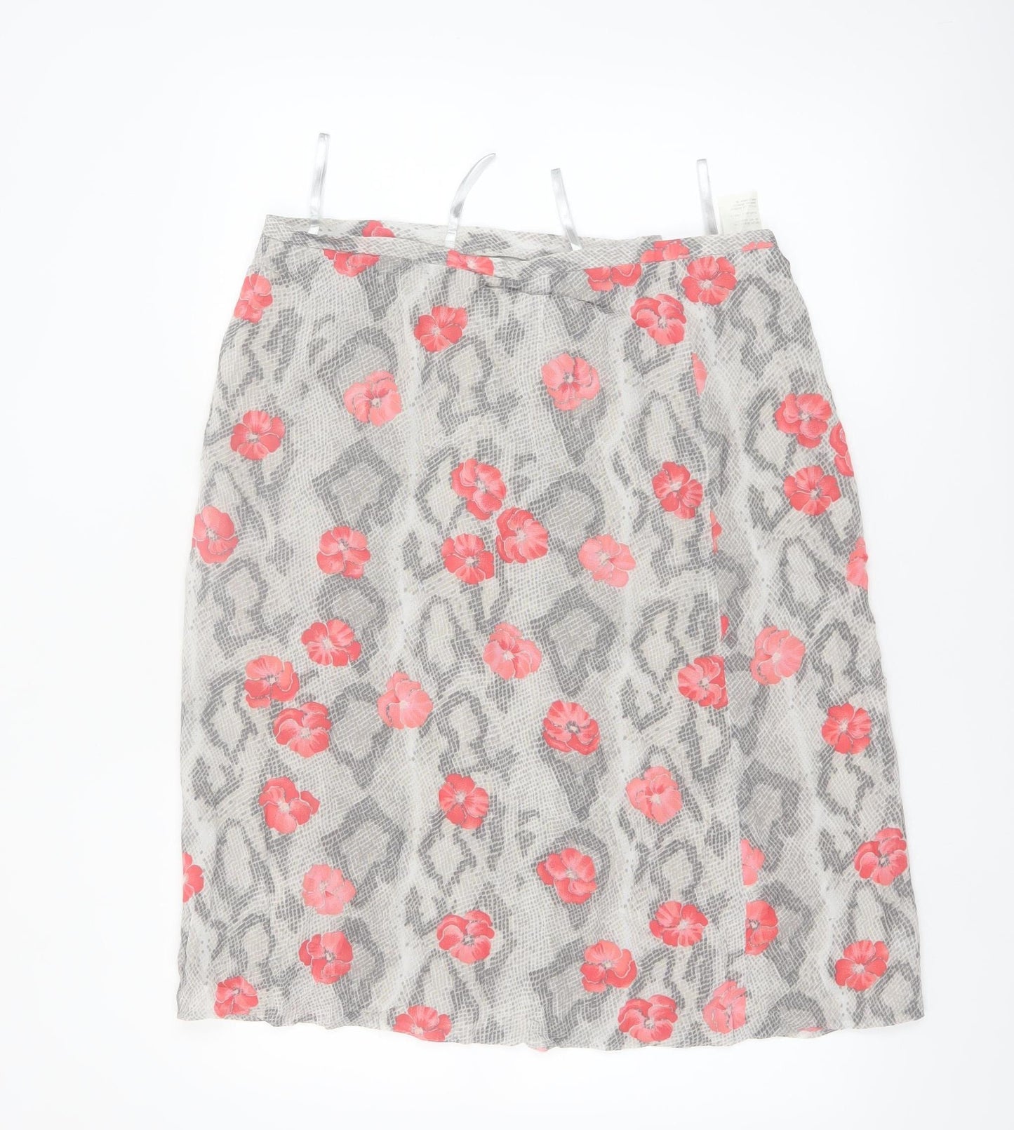 Bianca Womens Grey Animal Floral Print Viscose Skirt Size 16
