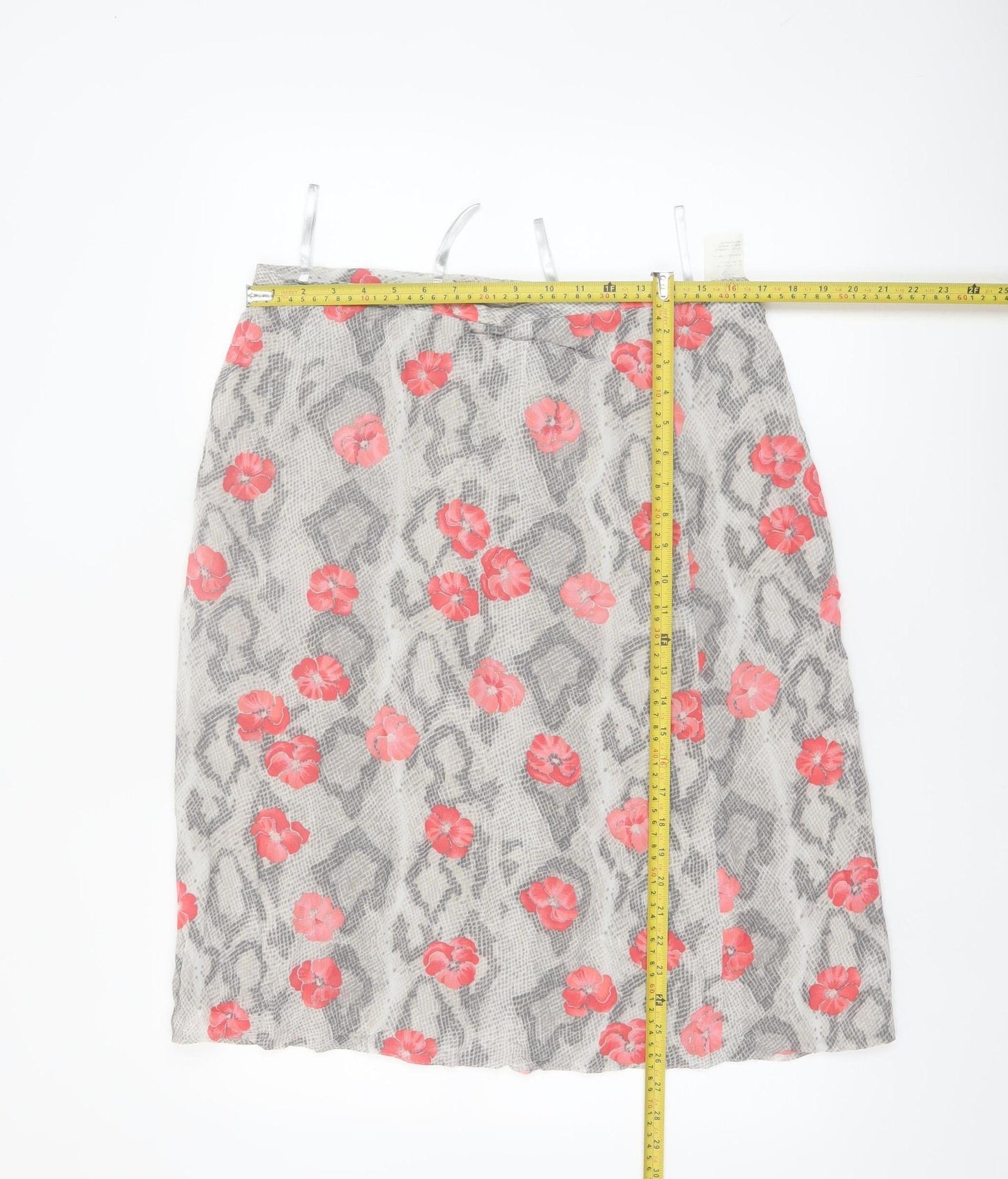 Bianca Womens Grey Animal Floral Print Viscose Skirt Size 16