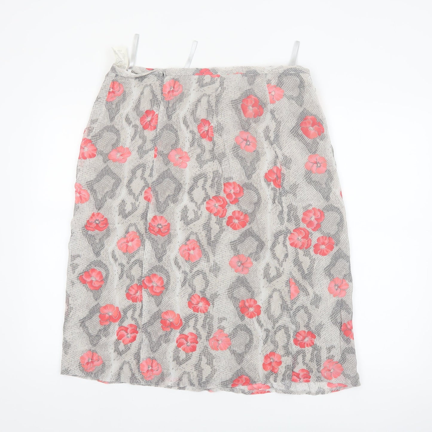 Bianca Womens Grey Animal Floral Print Viscose Skirt Size 16