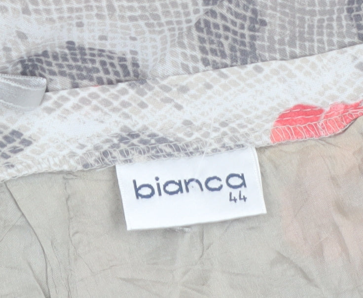 Bianca Womens Grey Animal Floral Print Viscose Skirt Size 16