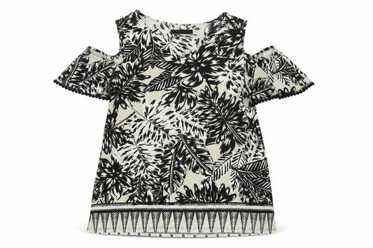 Wallis Womens Black Floral Cold Shoulder Tunic Blouse UK 12