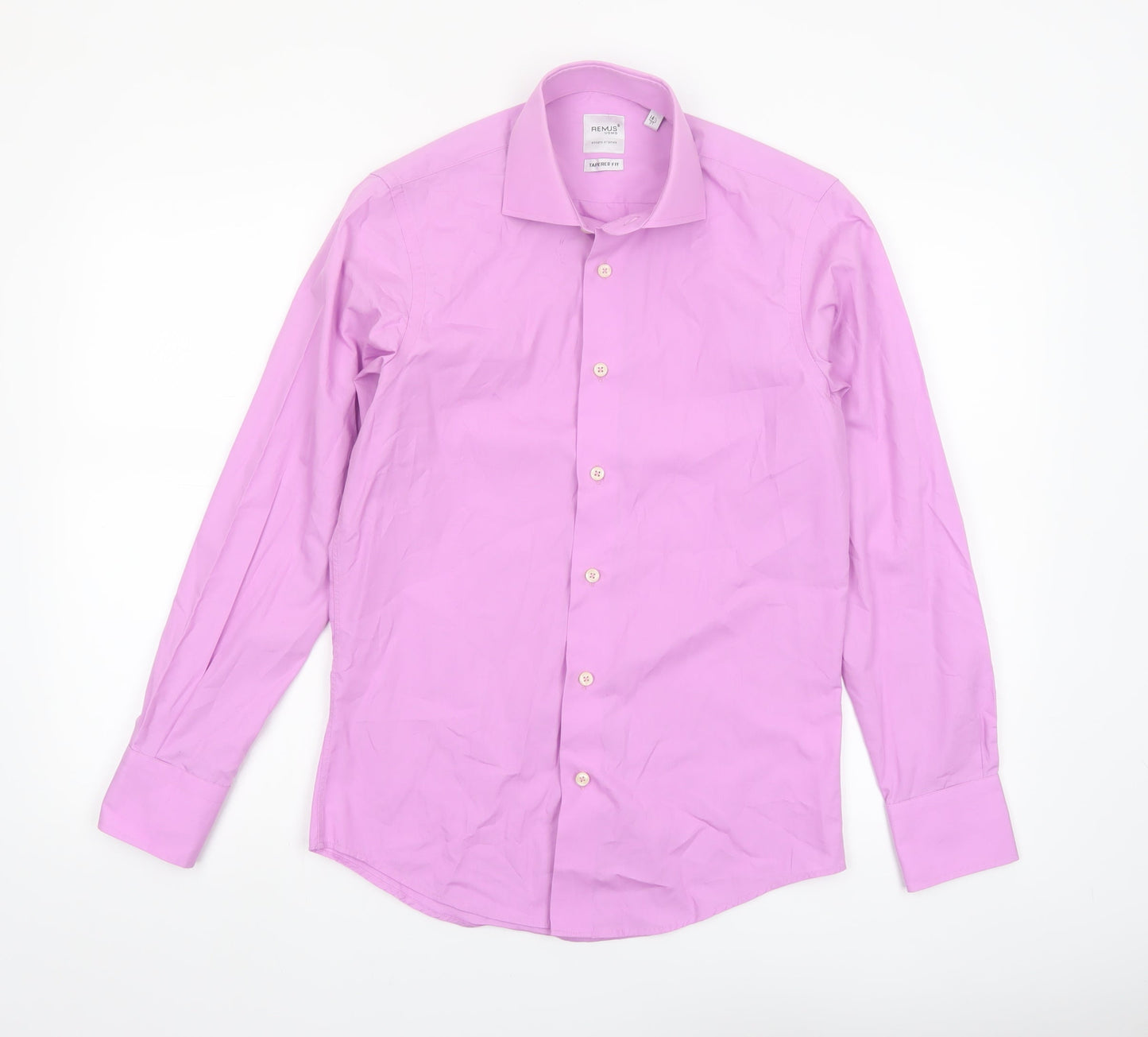 Remus Uomo Men’s Pink Slim Fit Long Sleeve Cotton Shirt 14.5in