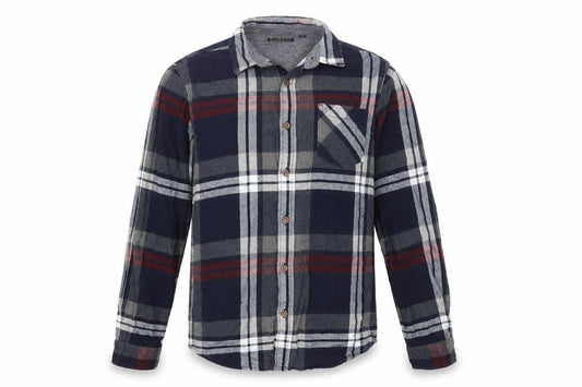 Brave Soul Men's Blue Plaid Cotton Flannel Long Sleeve Button-Up Shirt Small