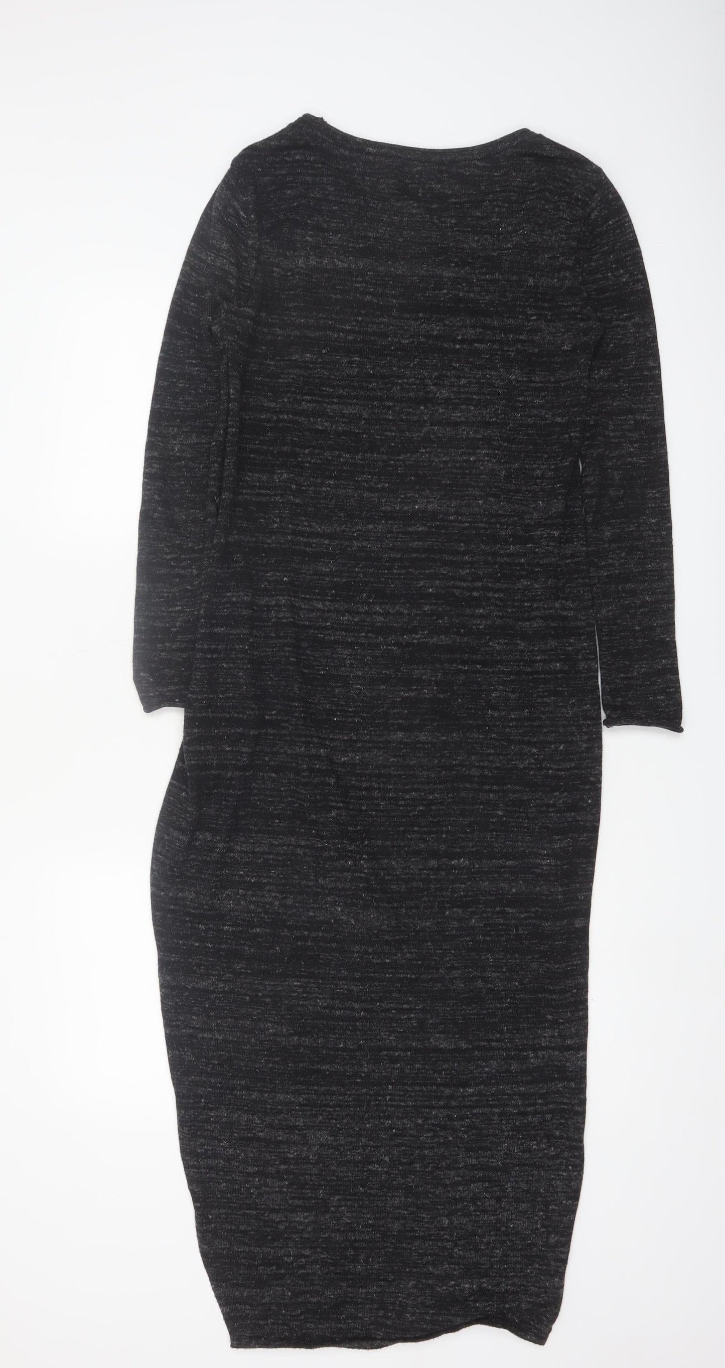 Zara Women Black Knit Slim Fit Long Sleeve Pullover Jumper S