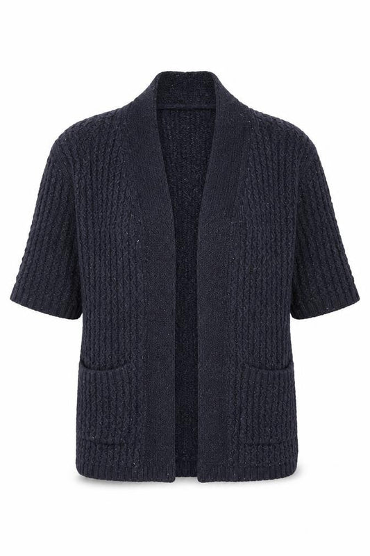 FatFace Women's Blue Cable-Knit Open Front Cardigan Size 10