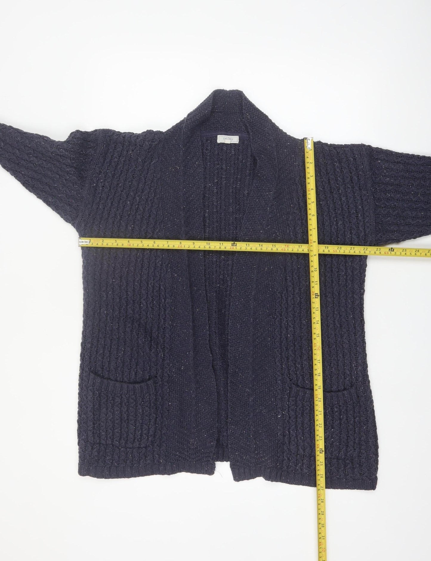 Fat Face Women's Blue Cable-Knit Open Front Cardigan Size 10