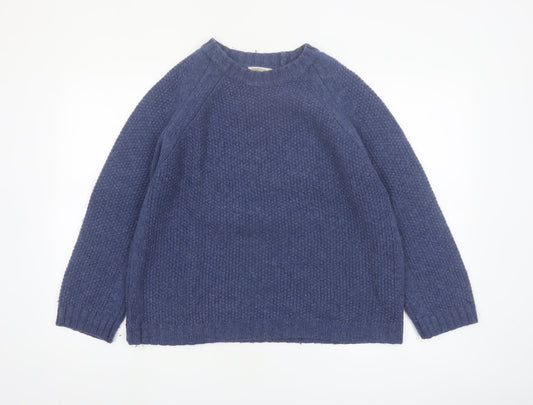 WoolOvers Womens Blue Pure Wool Chunky Knit Jumper Size M