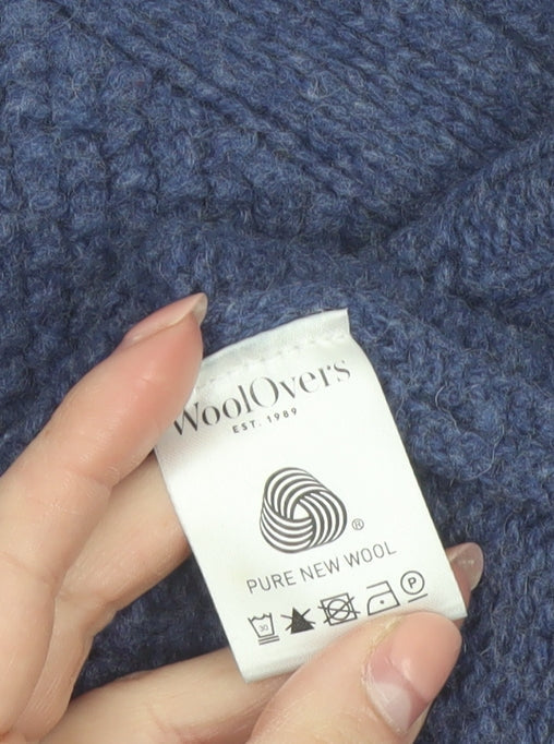 WoolOvers Womens Blue Pure Wool Chunky Knit Jumper Size M