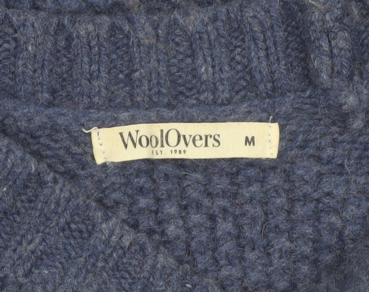 WoolOvers Womens Blue Pure Wool Chunky Knit Jumper Size M
