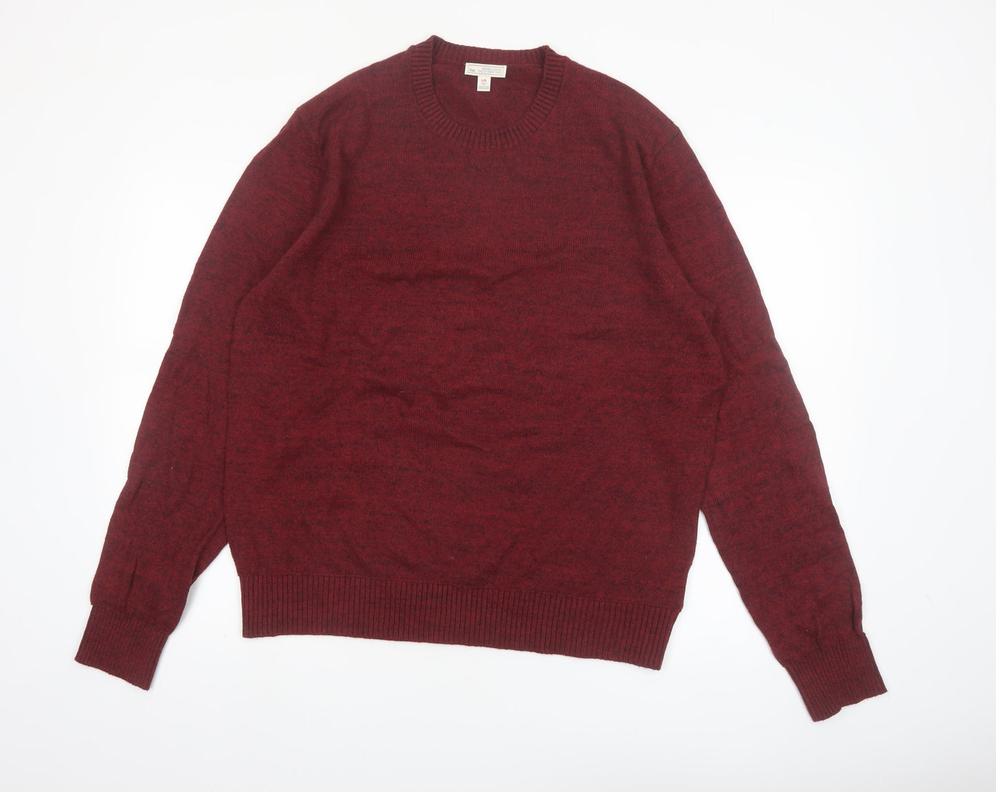 GAP Men's Red Cotton Crew Neck Pullover Jumper Size L