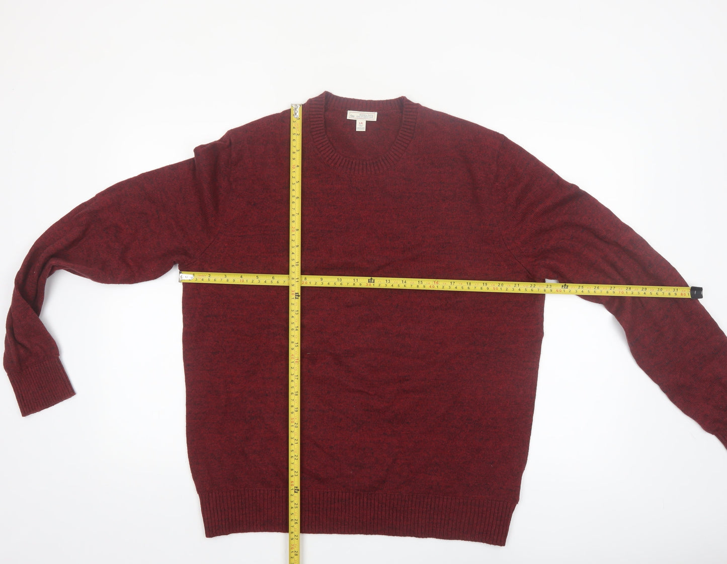 GAP Men's Red Cotton Crew Neck Pullover Jumper Size L