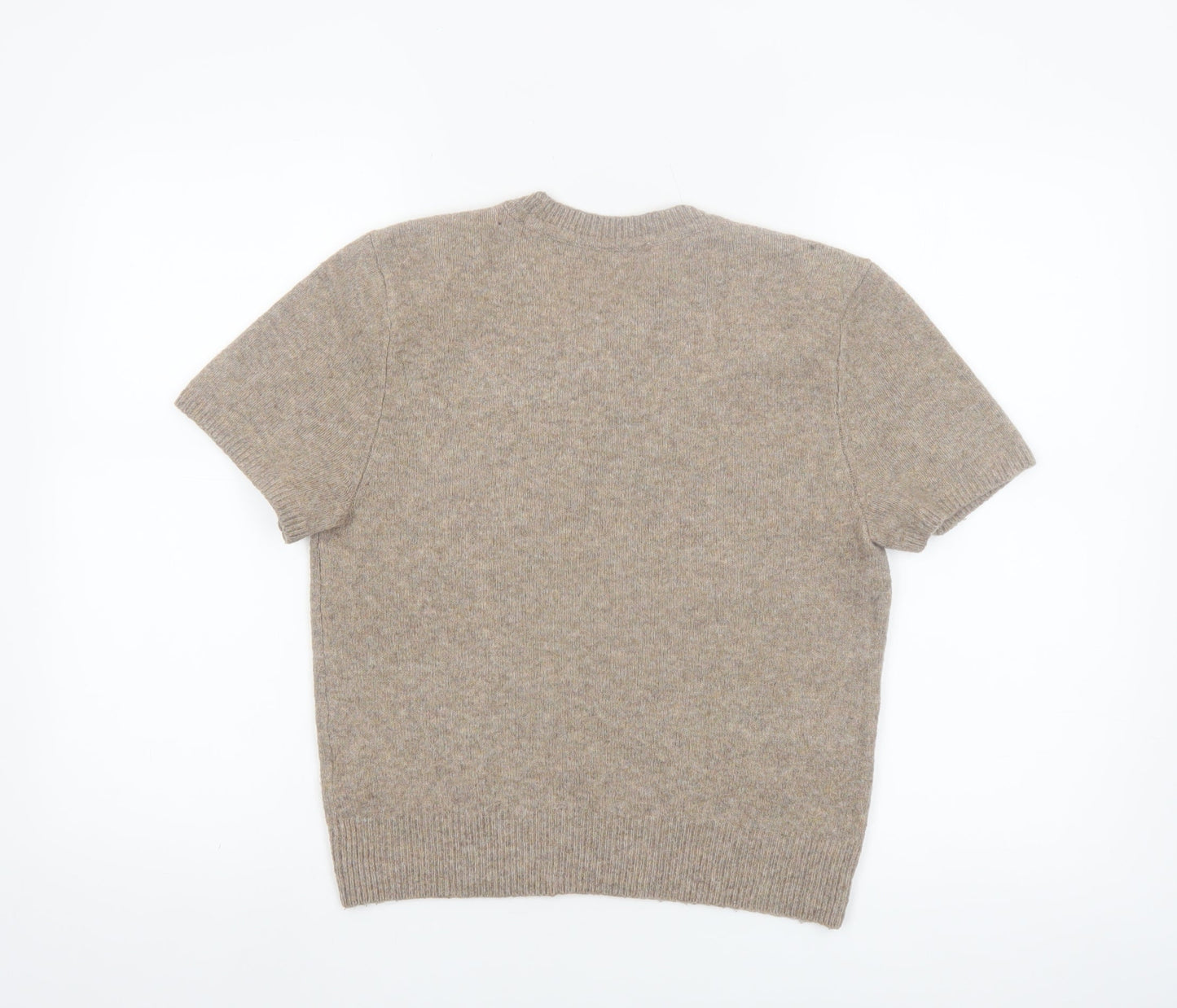 Abercrombie & Fitch Womens Beige Wool Blend Short Sleeve Jumper M