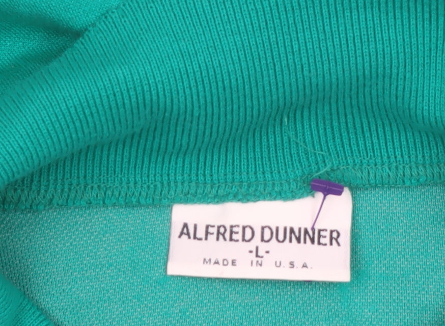Alfred Dunner Women's Green Collared Check Button-Up Top Size L