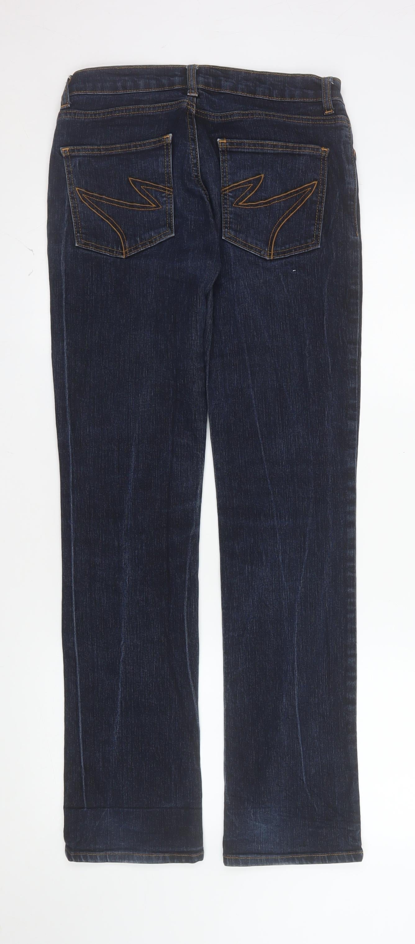 Shakira Women's Blue Straight Leg Stretch Denim Jeans Size 12