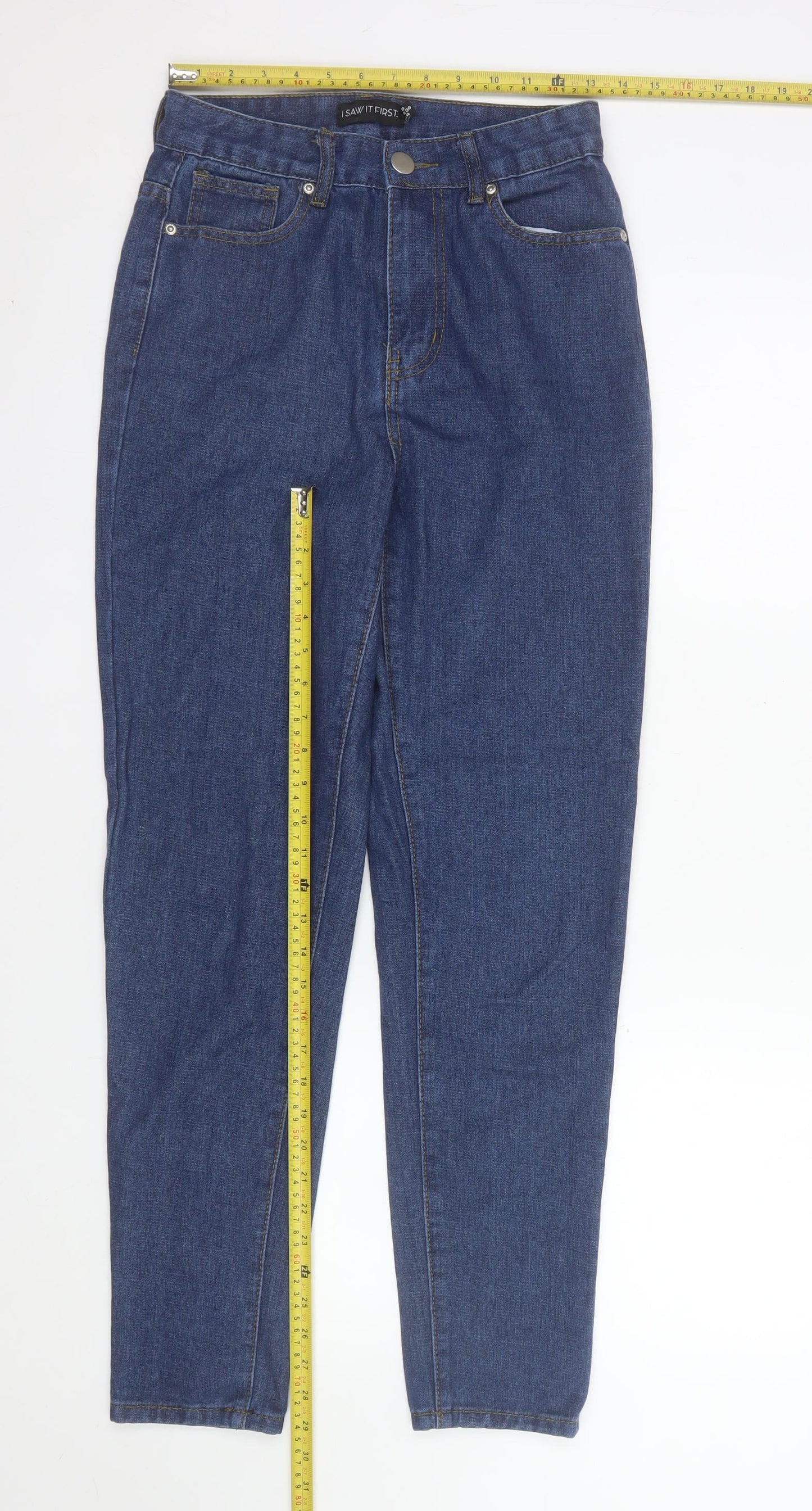 I Saw It First Women Blue Size 8 High Rise Mom Jeans