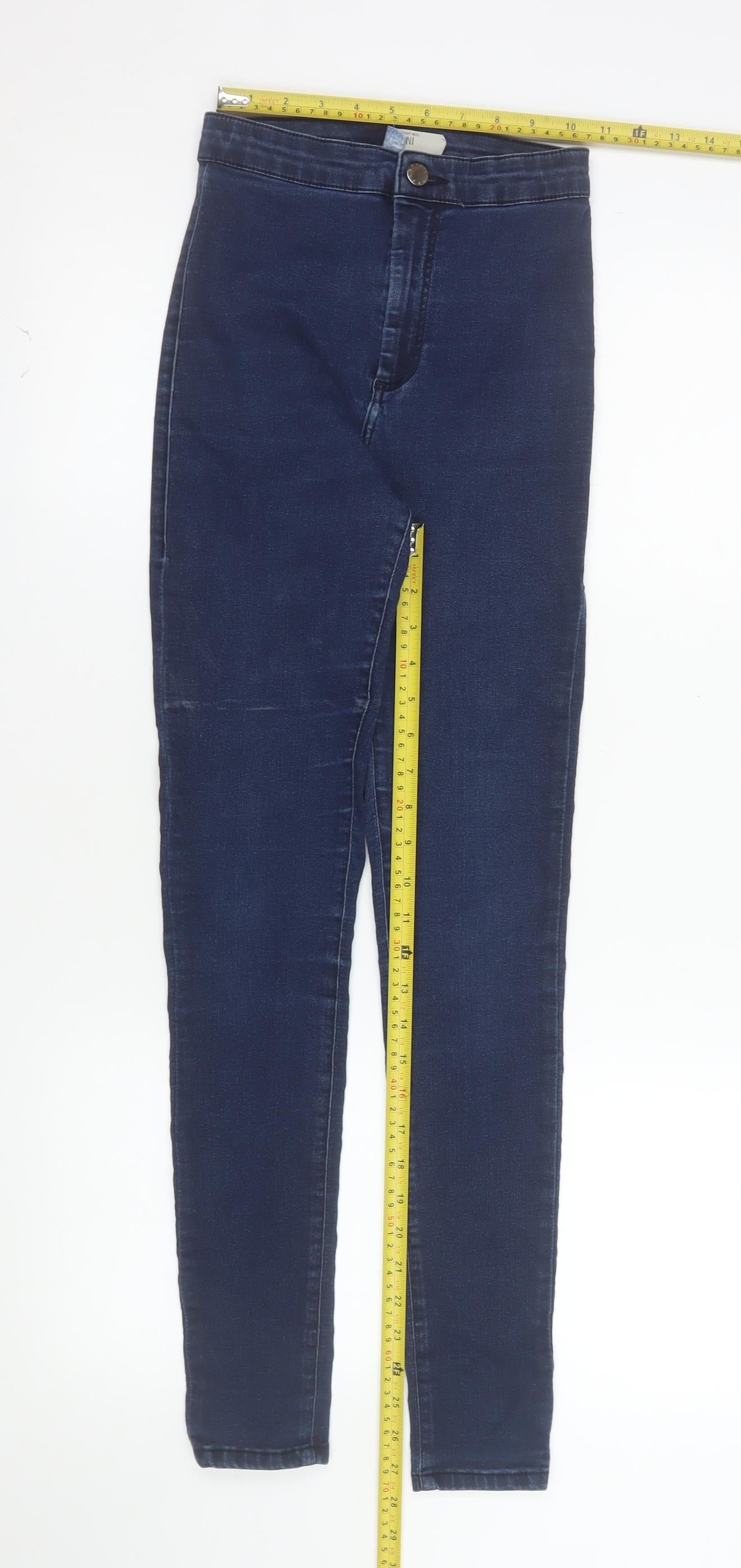 Topshop Women Blue Skinny Denim Jeans W26 L32 Stretch Slim Fit