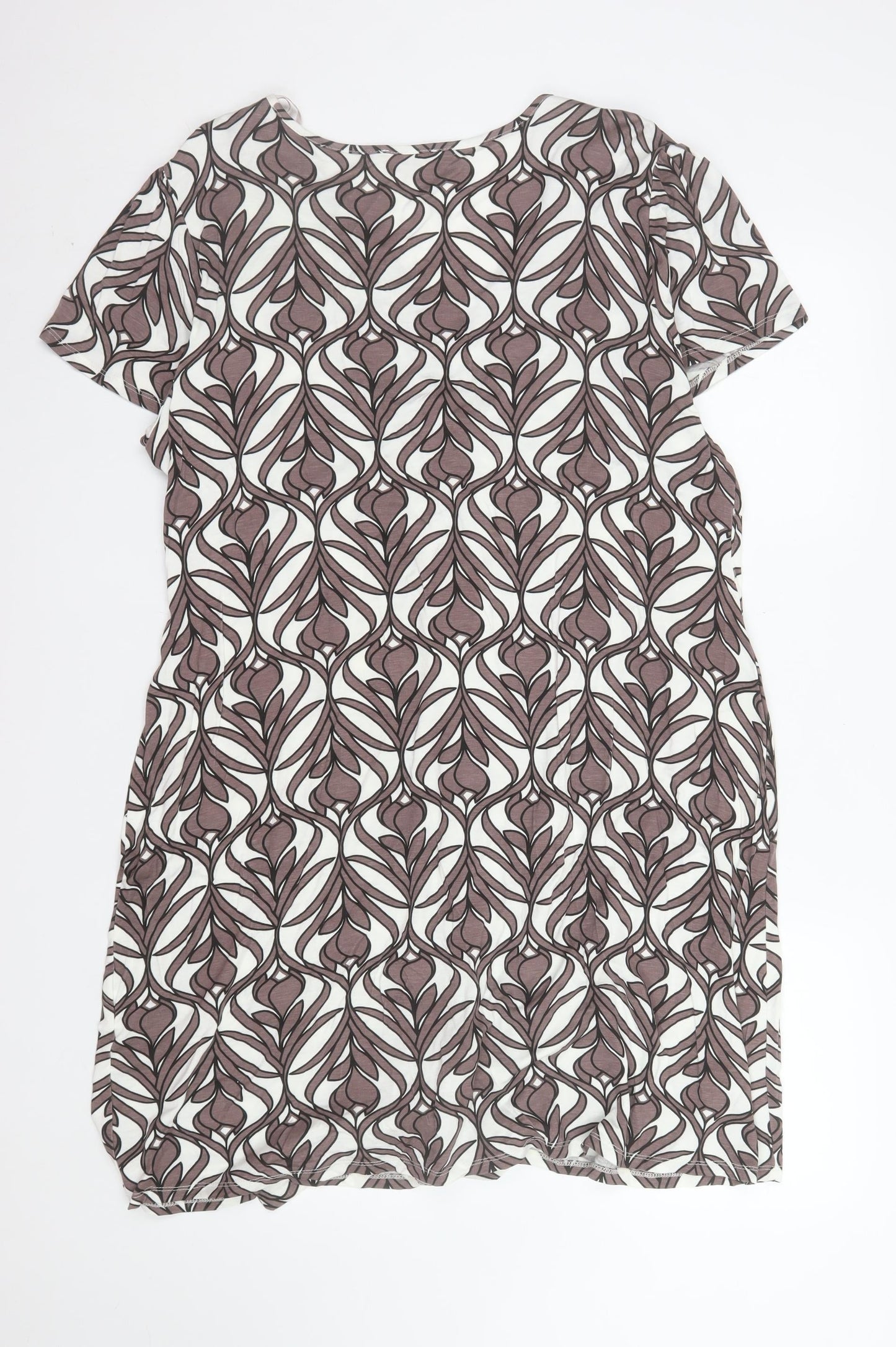 Soon Women Brown Geometric Knee Length Wrap Dress Size 20