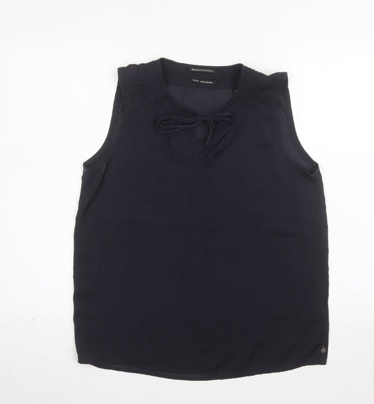 Maison Scotch Women's Blue Sleeveless Chiffon Blouse Size 10