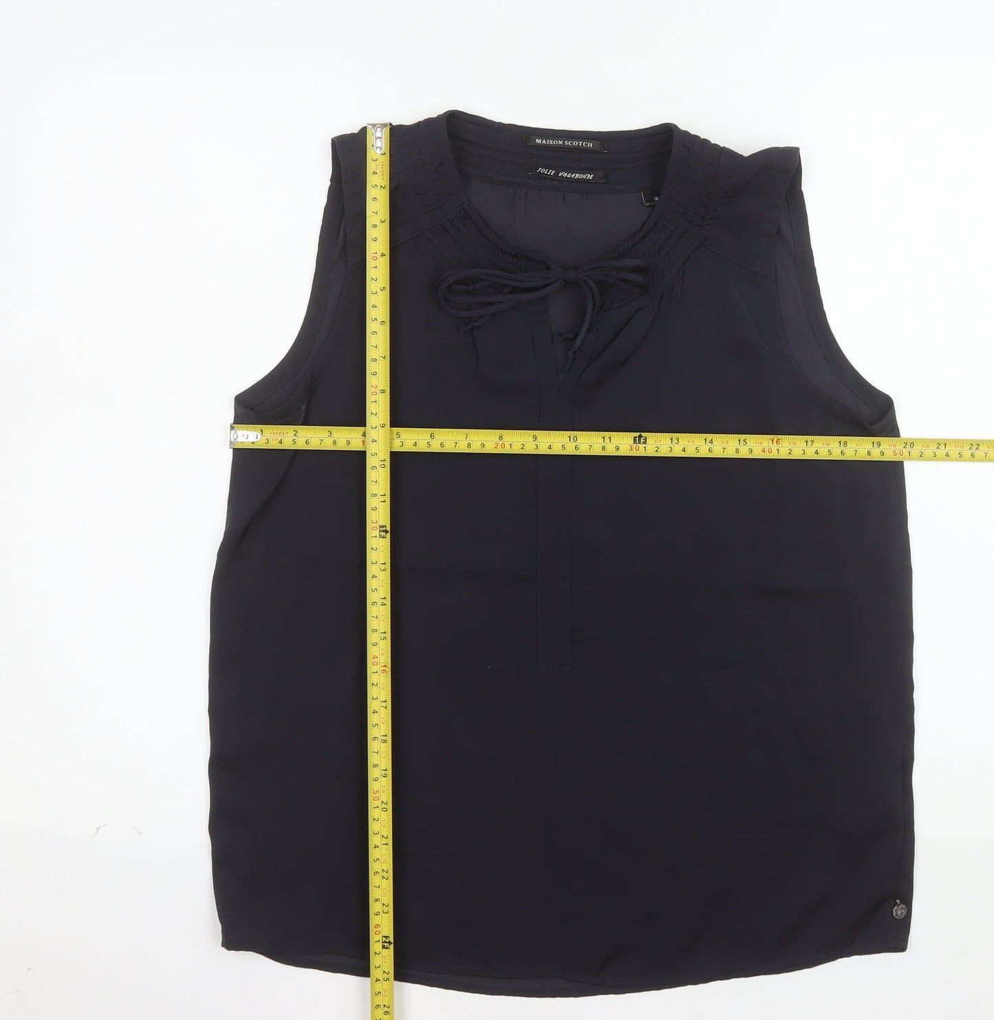 Maison Scotch Women's Blue Sleeveless Chiffon Blouse Size 10