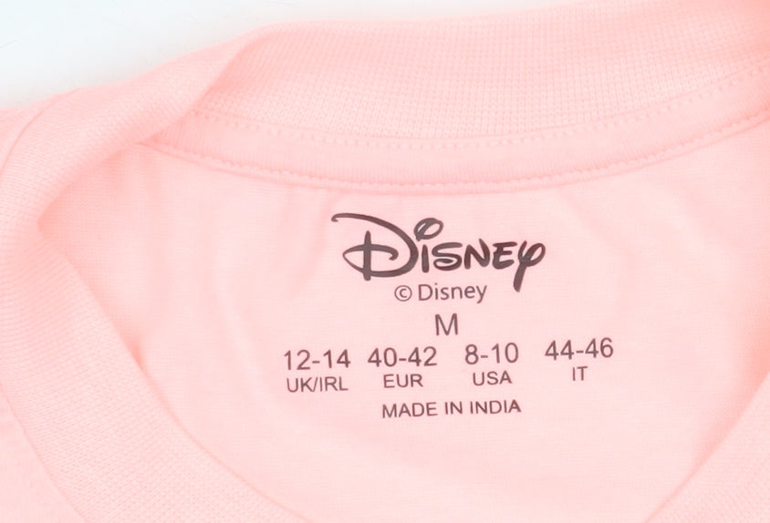 Disney Women’s Pink Stitch T-Shirt Size M 12-14 Short Sleeve Tee