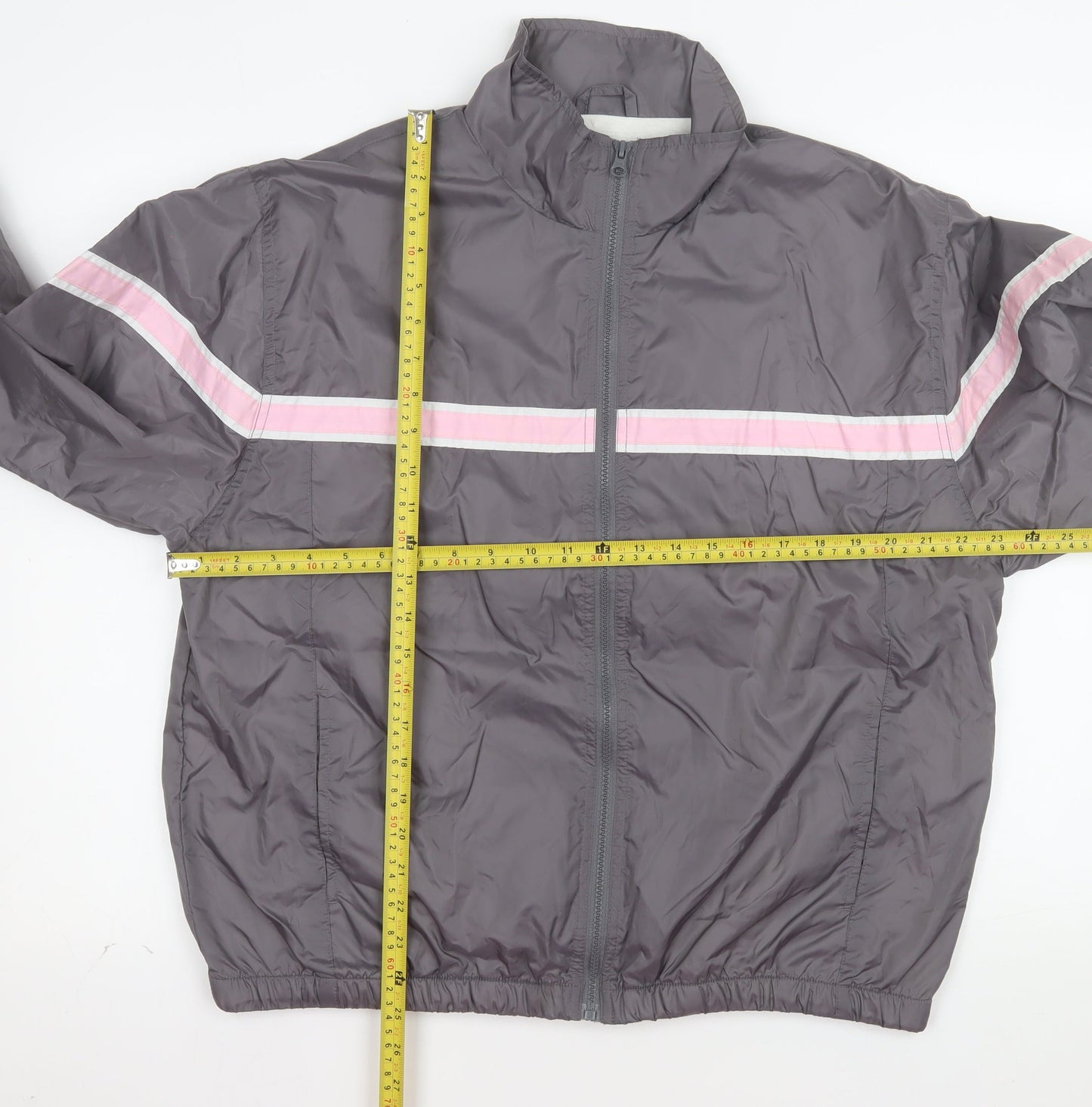 Rebecca Malone Women's Grey Lightweight Windbreaker Jacket L
