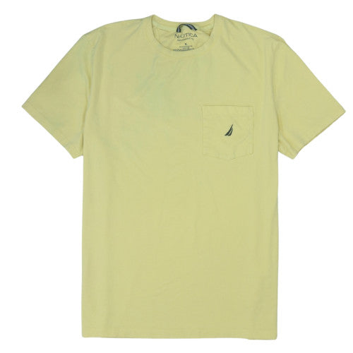 Nautica Men's Yellow XL Performance Crew Neck Cotton T-Shirt
