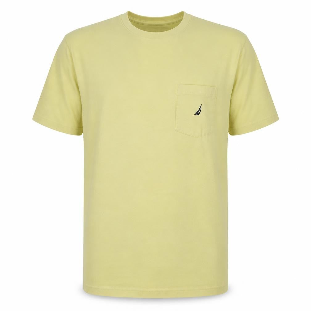 Nautica Men's Yellow XL Performance Crew Neck Cotton T-Shirt