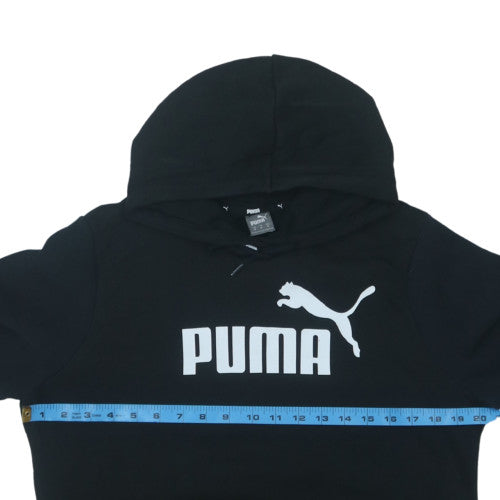 Puma Women Black Medium Pullover Hoodie with Logo