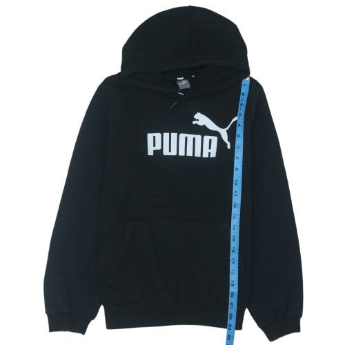 Puma Women Black Medium Pullover Hoodie with Logo