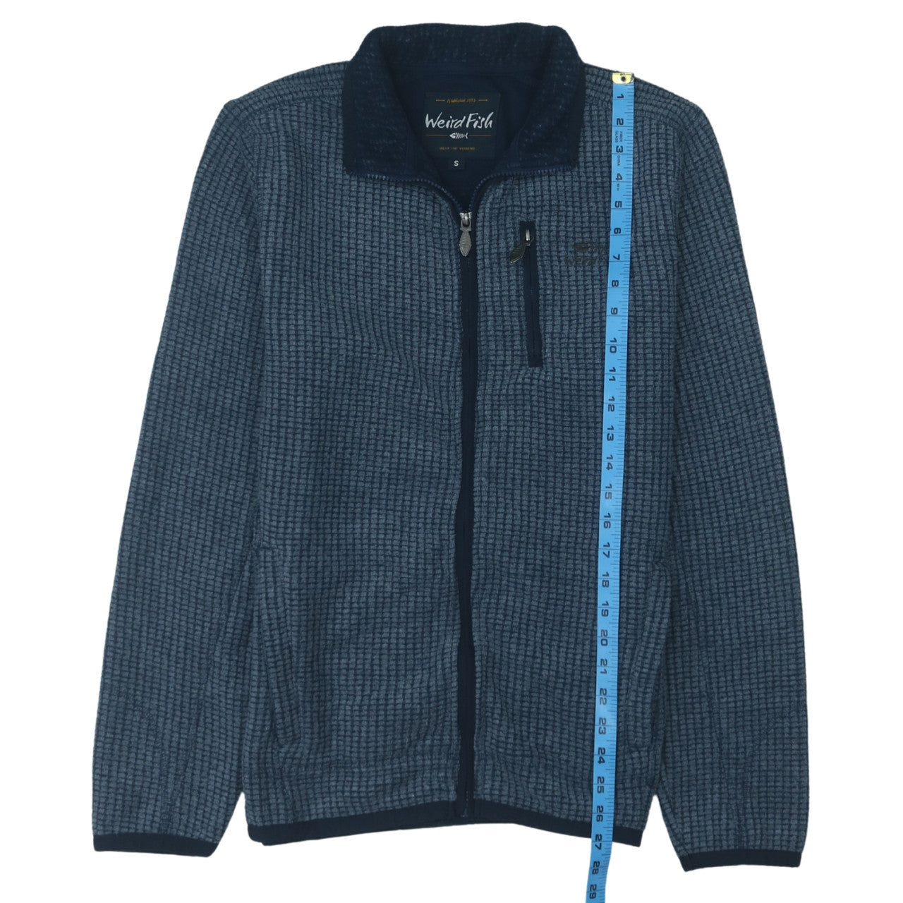 Weird Fish Men's Blue Full Zip Fleece Jacket Size S Outdoor Casual