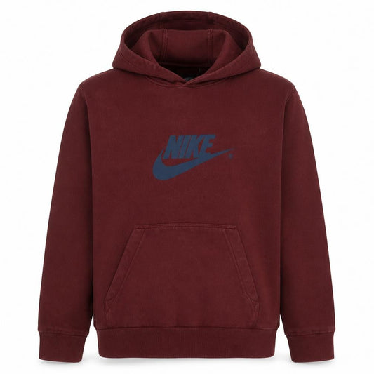 Nike Men's Brown Pullover Hoodie M Fleece Logo Sweatshirt