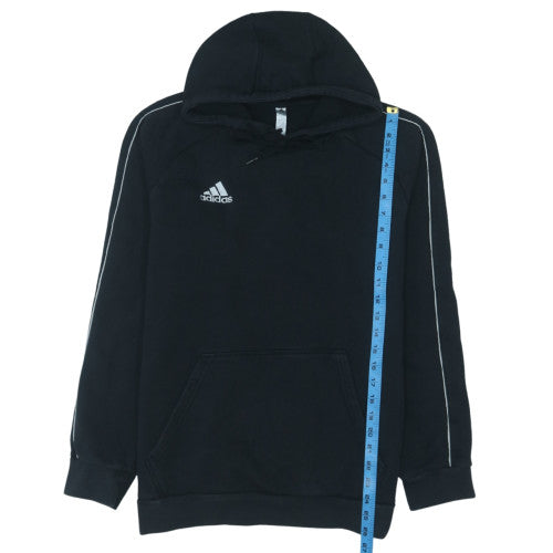 Adidas Mens Black Pullover Hoodie Size L Sports Fleece Sweatshirt