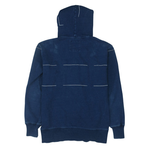 Adidas Men Blue Pullover Hoodie Small Logo Sports Cotton Sweatshirt